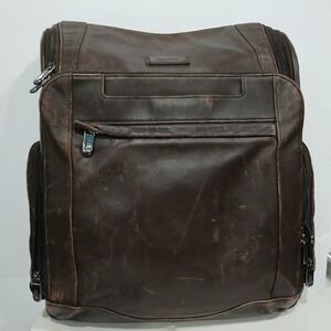 Vintage Aviator Hartmann Distressed Genuine Leather Backpack Mens Dark Brown Bag